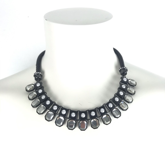 Lia Sofia Black Silver Statement Necklace - Picture 2 of 5